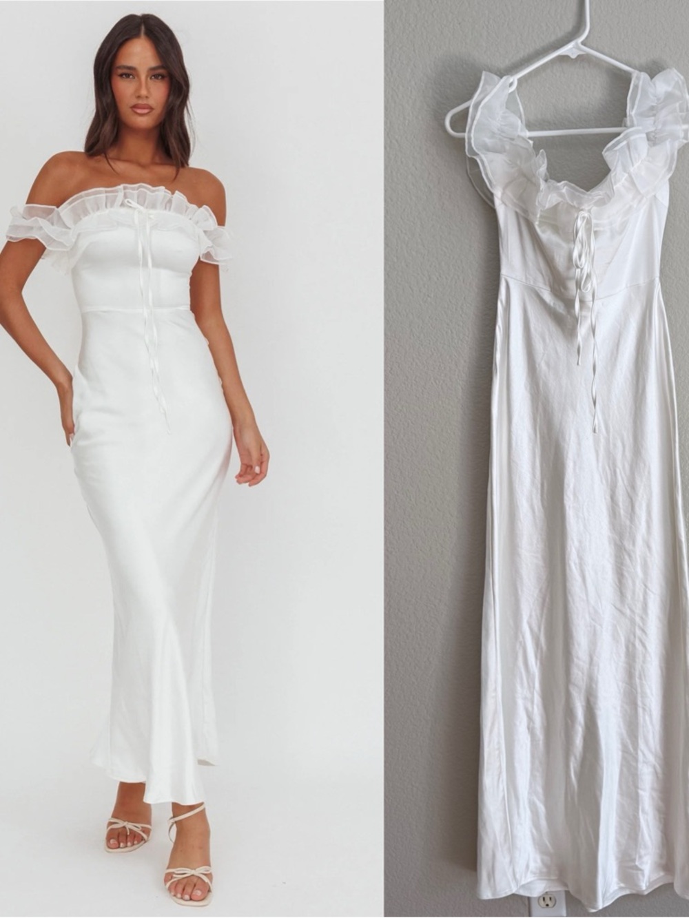 Selfie Leslie Here Comes the Sun Summerfield Off-Shoulder Maxi Dress White